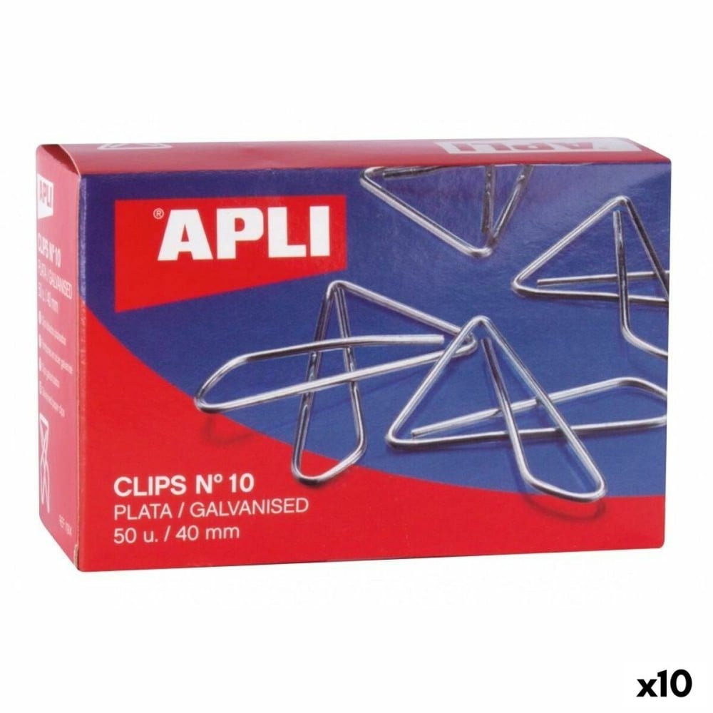 Trombones Apli MARIPOSA Nº 10 Argenté Argent 40 mm (10 Unités)