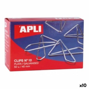 Trombones Apli MARIPOSA Nº 10 Argenté Argent 40 mm (10 Unités)