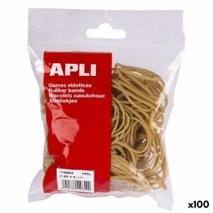 Élastiques Apli Marron 100 x 2 mm (100 Unités)