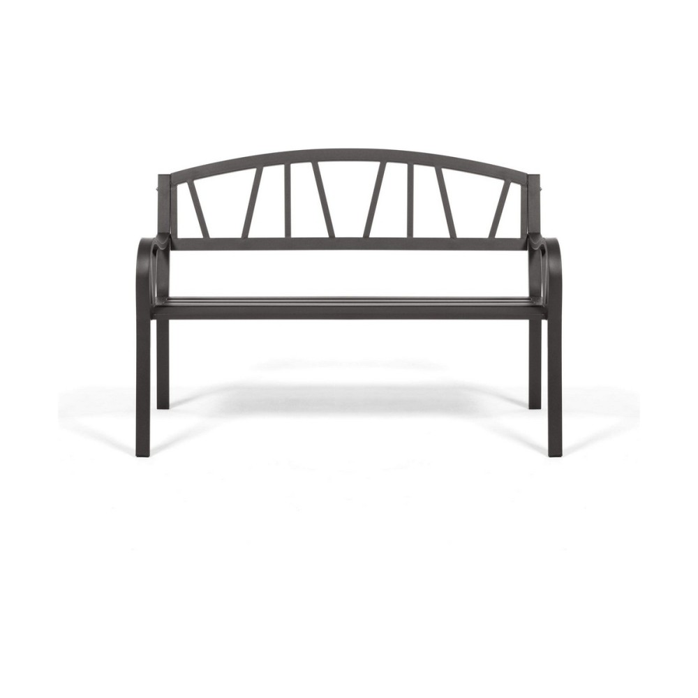 Bench with backrest Anthracite Iron (123 X 53 X 86 cm)