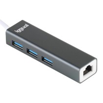 USB Hub iggual IGG319260 Black Grey