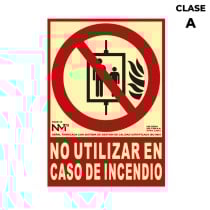 Schild Normaluz No utilizar en caso de incendio PVC