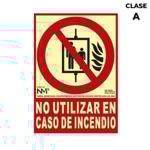 Schild Normaluz No utilizar en caso de incendio PVC