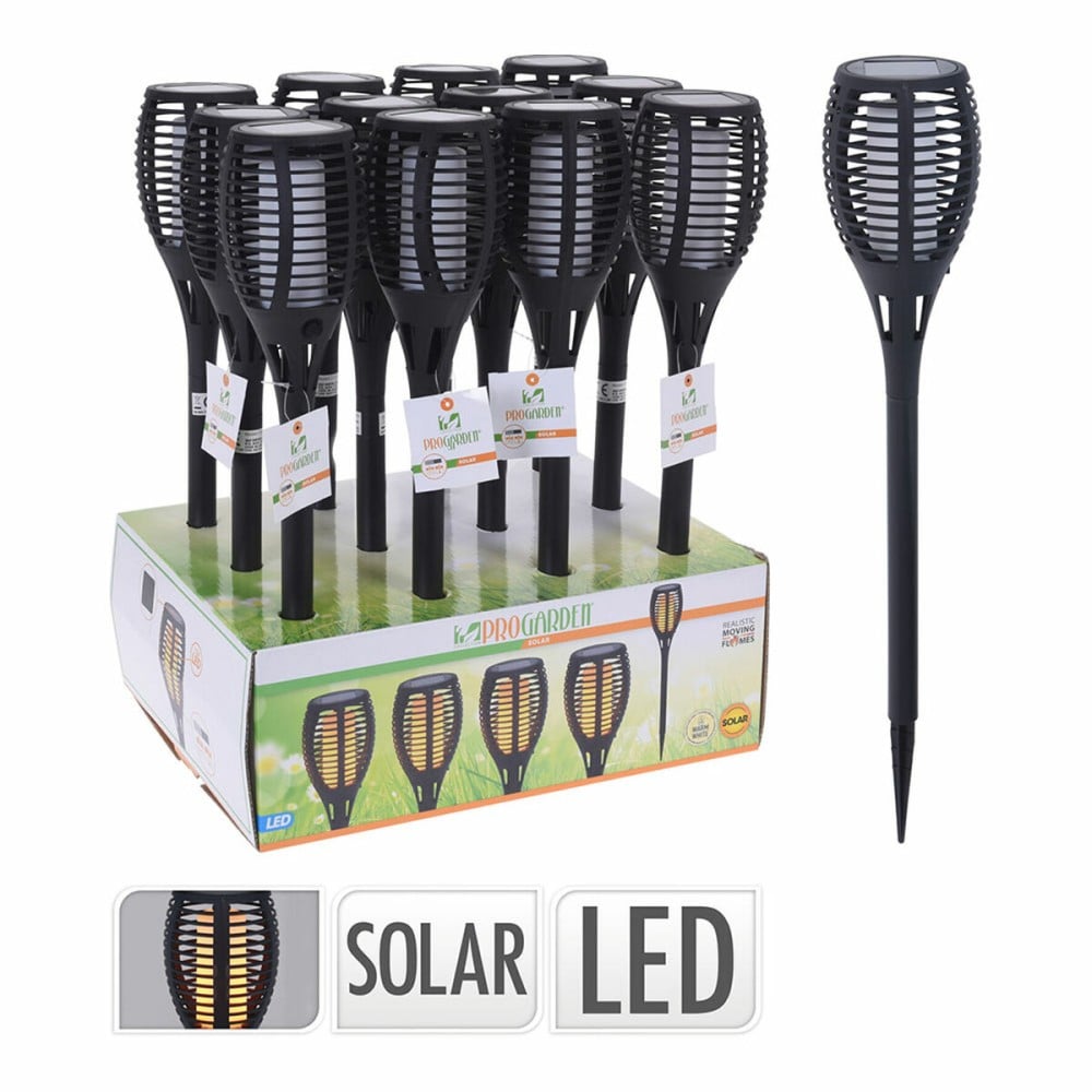 Solar-Gartenpfahl Progarden Schwarz Polypropylen Ø 10 x 58 cm Solar Flammeneffekt
