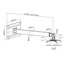 Support Mural Extensible pour Projecteur MacLean MC-945 Noir