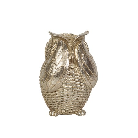 Decorative Figure Romimex Silver Resin Owl 11 x 15 x 10 cm