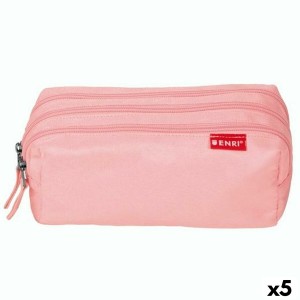 Trousse d'écolier ENRI Rose 21 x 7 x 11 cm (5 Unités)