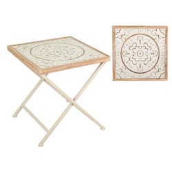 Side table Romimex Natural Metal MDF Wood 50 x 53 x 50 cm