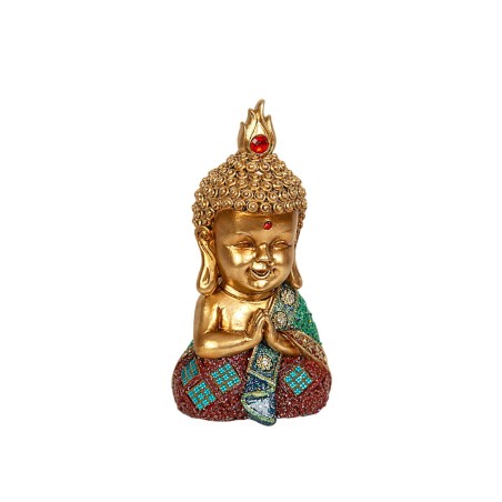 Deko-Figur Romimex Gold Harz Buddha 11 x 20 x 10 cm