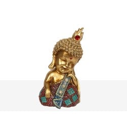 Deko-Figur Romimex Gold Harz Buddha 11 x 20 x 10 cm