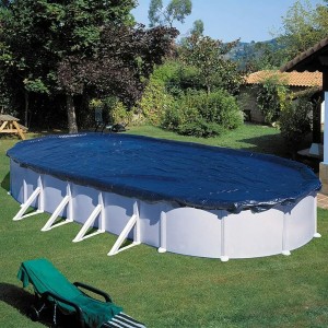 Poolabdeckung Gre Blau Schwarz