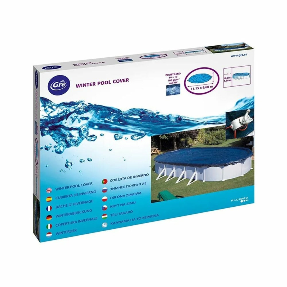 Poolabdeckung Gre Blau Schwarz