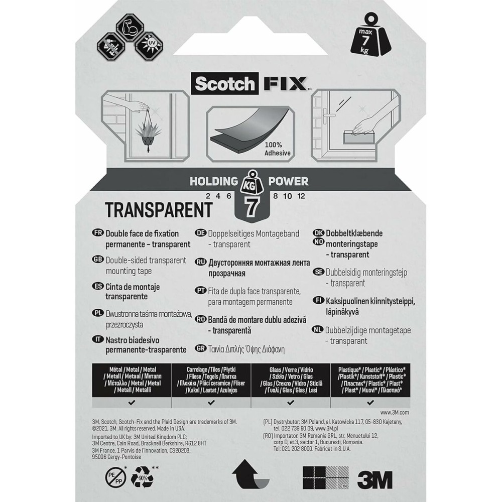 Double Sided Tape Scotch Transparent 19 mm x 1,5 m