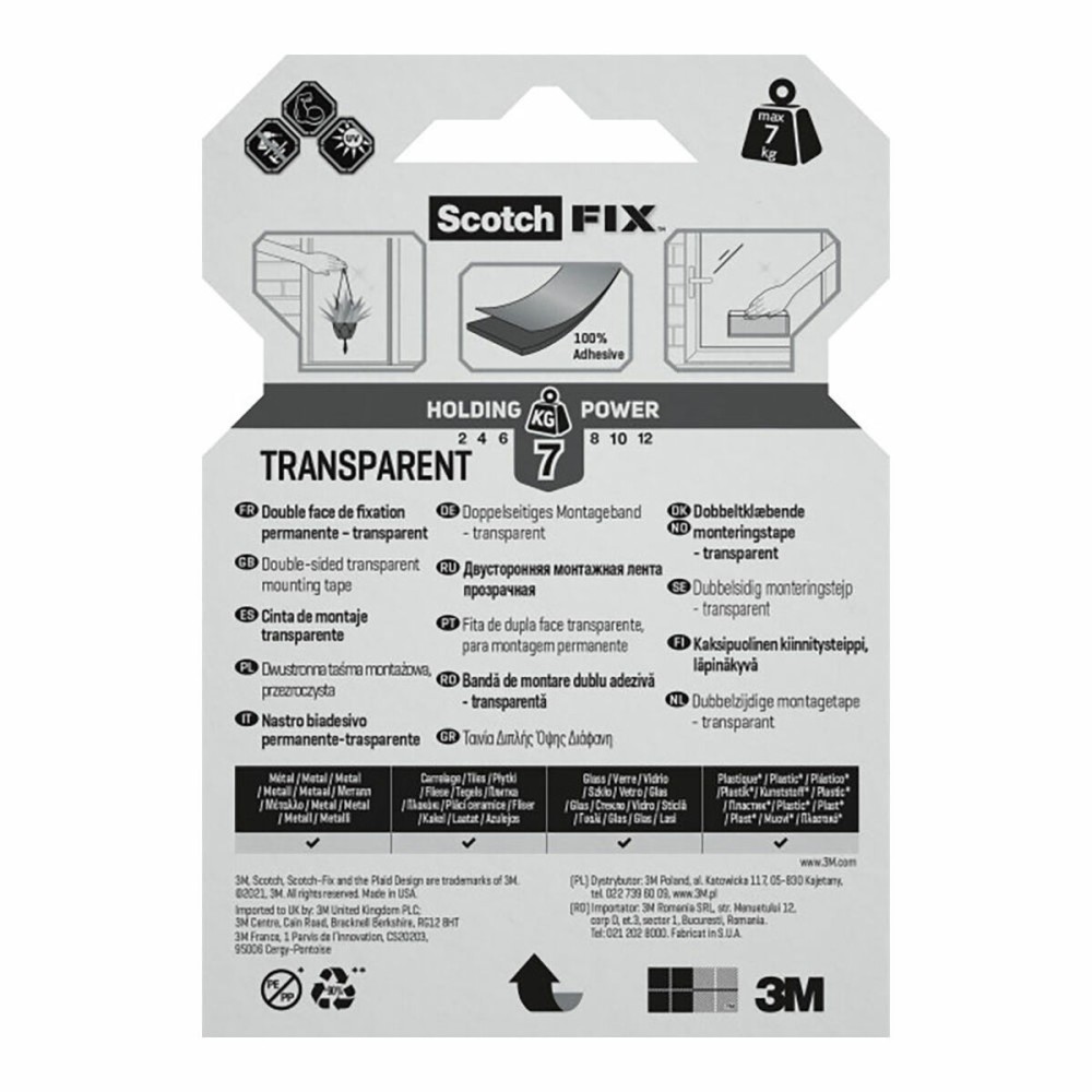 Double Sided Tape Scotch Transparent 19 mm x 1,5 m
