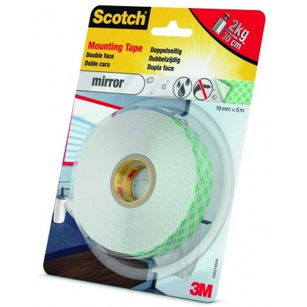 Double Sided Tape Scotch 5 kg 19 mm x 5 m Transparent Mirrors