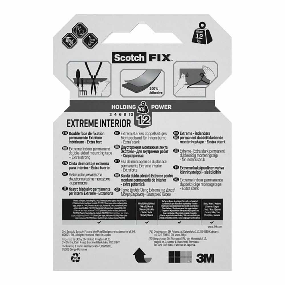 Double Sided Tape Scotch extreme 19 mm x 1,8 m White