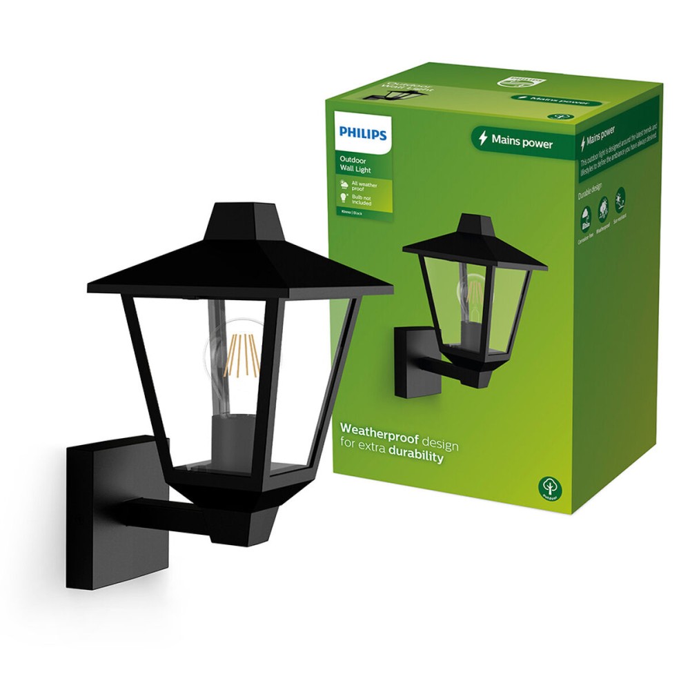 Applique Murale Philips kinno Noir 25 W Aluminium E27