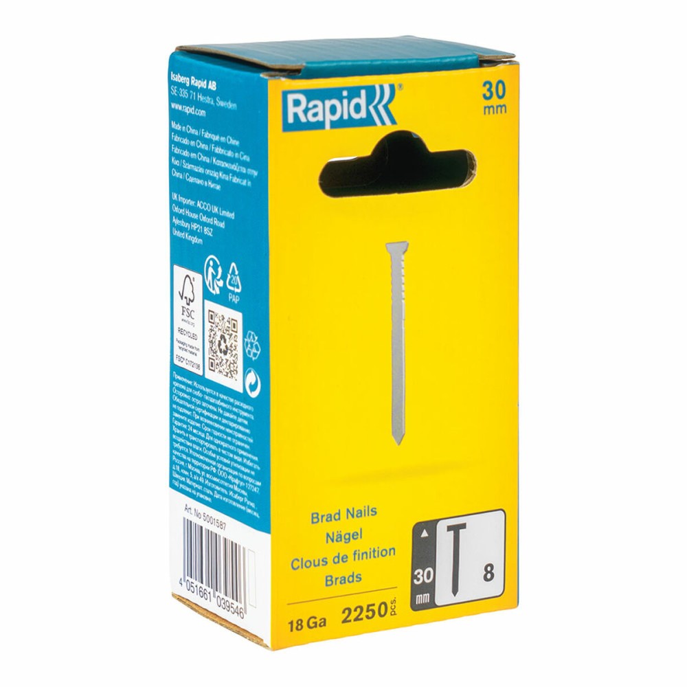 Nägel Rapid 18ga 30 mm Verzinkt (2250 Stück)