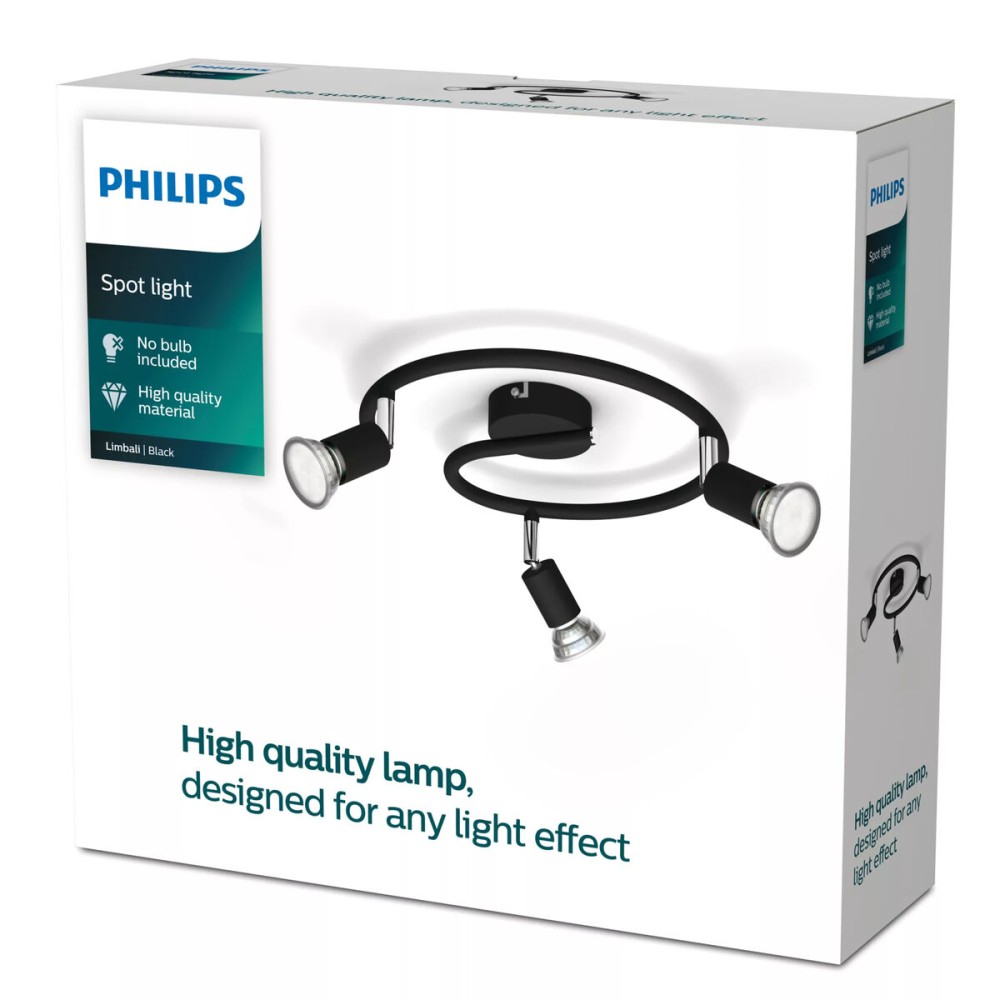 Fokus Philips limbali Schwarz GU10 (3 Stück)
