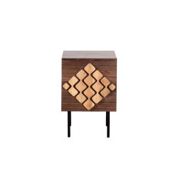 Nachttisch Romimex Braun Gold Mango-Holz 30 x 60 x 40 cm