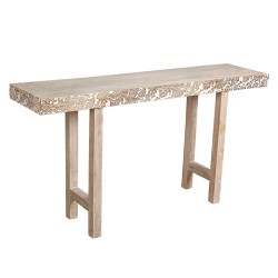 Console Romimex White Natural Mango wood MDF Wood 140 x 74 x 35 cm