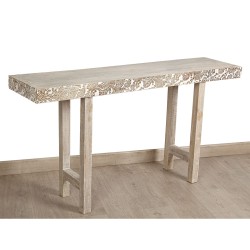 Konsole Romimex Weiß natürlich Mango-Holz Holz MDF 140 x 74 x 35 cm