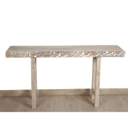 Console Romimex White Natural Mango wood MDF Wood 140 x 74 x 35 cm