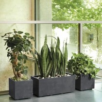 Plant pot Deroma Anthracite 25 cm Plastic Squared Bucket Ø 25 cm
