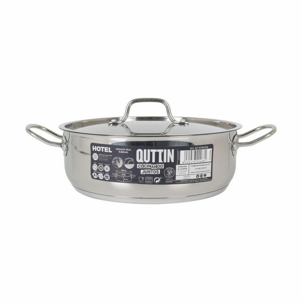 Casserole with lid Quttin Hotel Steel Ø 26 x 9 cm (4 Units)