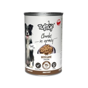 Wet food Tuftuf Chunks in gravy with game Deer
