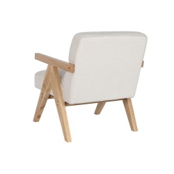 Armchair DKD Home Decor White Polyester Wood 64 x 66 x 79 cm