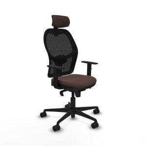 Office Chair with Headrest Jorquera Piqueras y Crespo 1D036N2 Black Dark brown