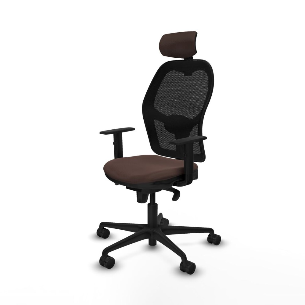 Office Chair with Headrest Jorquera Piqueras y Crespo 1D036N2 Black Dark brown