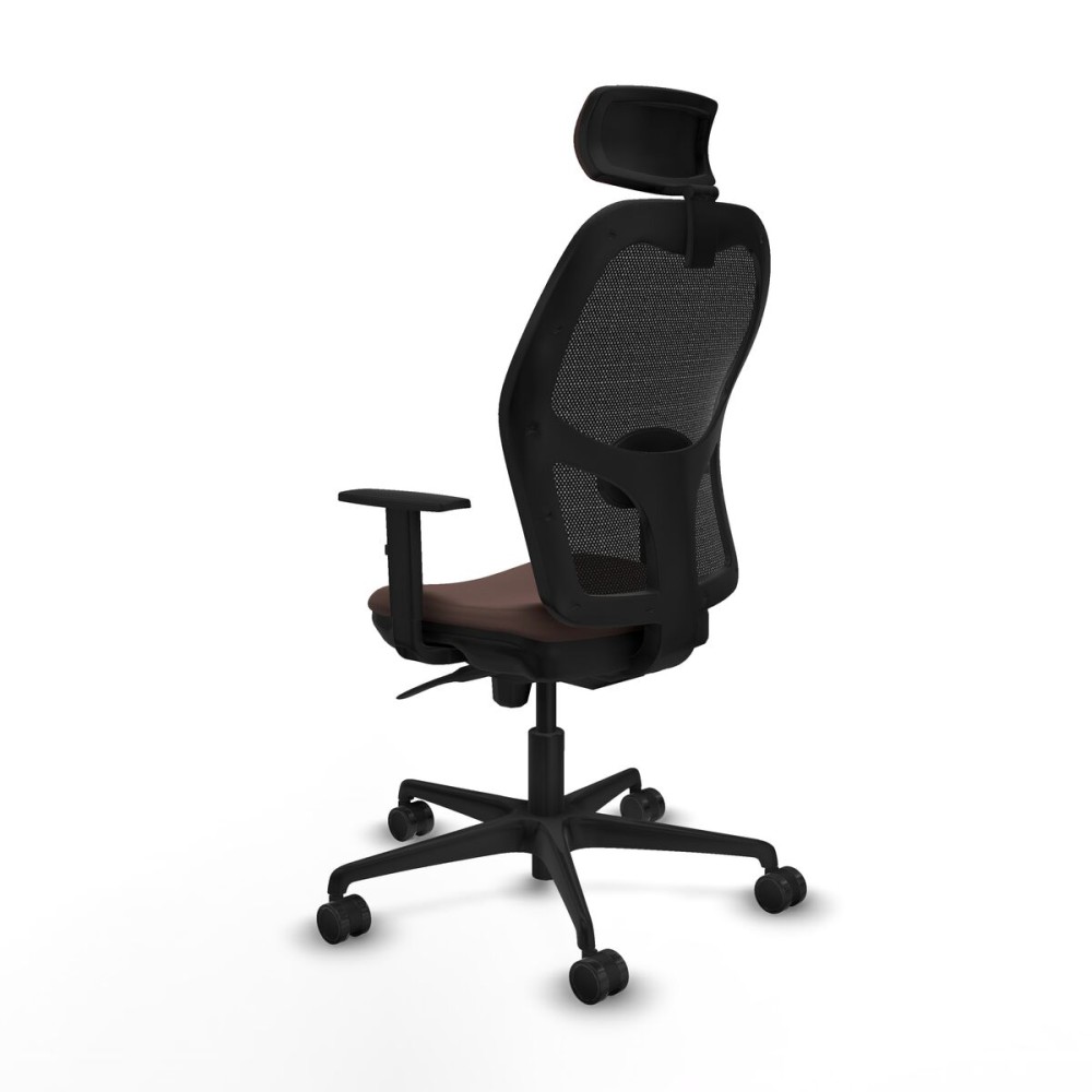 Office Chair with Headrest Jorquera Piqueras y Crespo 1D036N2 Black Dark brown