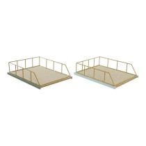 Jeu de plateaux organisateurs DKD Home Decor Vert polypropylène Bois MDF 28,5 x 36 x 9 cm (2 Unités) (1 Unité)