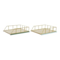 Jeu de plateaux organisateurs DKD Home Decor Vert polypropylène Bois MDF 28,5 x 36 x 9 cm (2 Unités) (1 Unité)