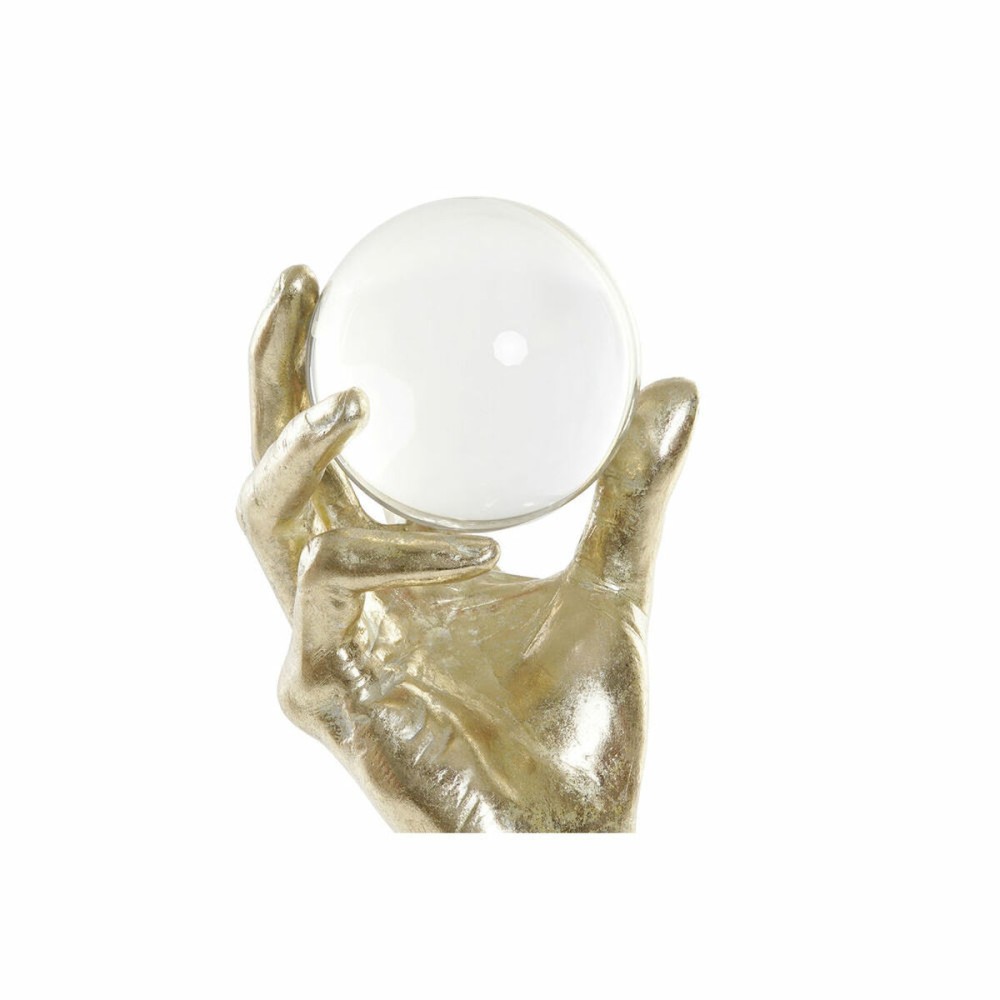 Deko-Figur DKD Home Decor Kristall Schwarz Gold Harz Hand (13,5 x 13,5 x 36 cm)