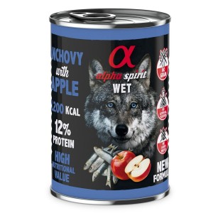 Wet food Alpha Spirit ALPHA SPIRIT WET Anchoas con manzana Fish 400 g