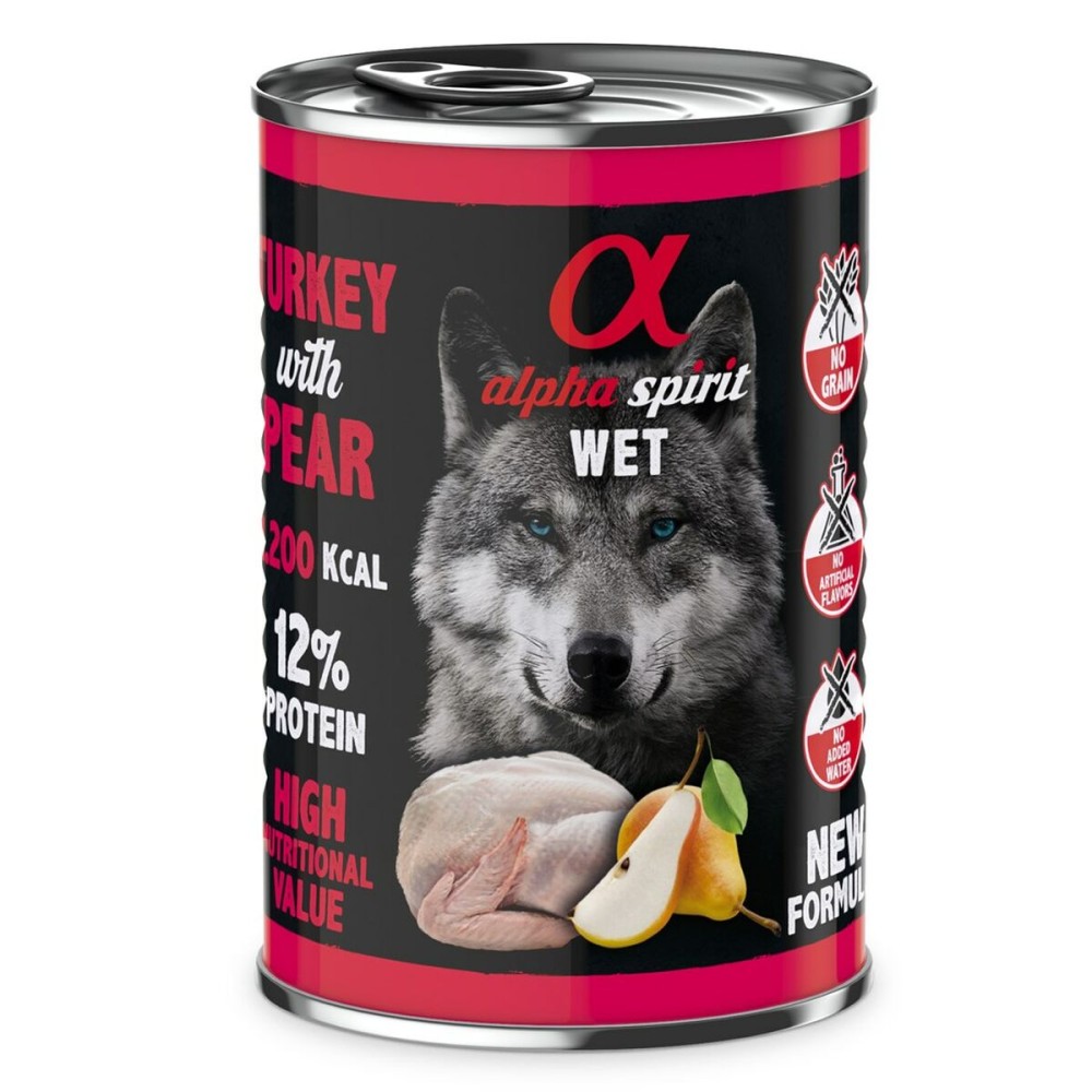 Wet food Alpha Spirit ALPHA SPIRIT WET Pavo con pera Turkey 400 g