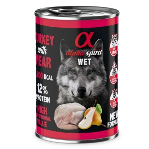 Wet food Alpha Spirit ALPHA SPIRIT WET Pavo con pera Turkey 400 g