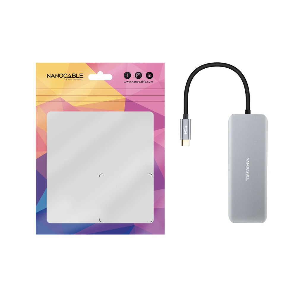 USB Hub NANOCABLE 10.16.1006 Grey (1 Unit)