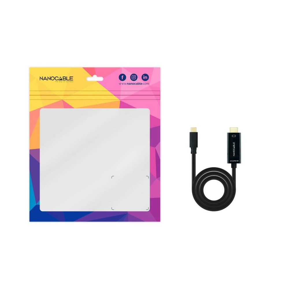 USB-C zu HDMI-Kabel NANOCABLE 10.15.5102 1,8 m Schwarz