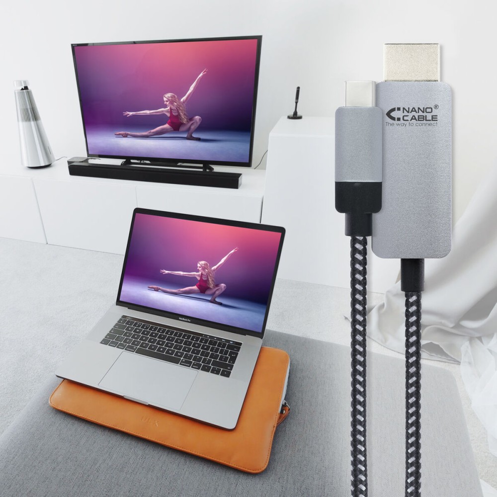 USB-C zu HDMI-Kabel NANOCABLE 10.15.5102 1,8 m Schwarz