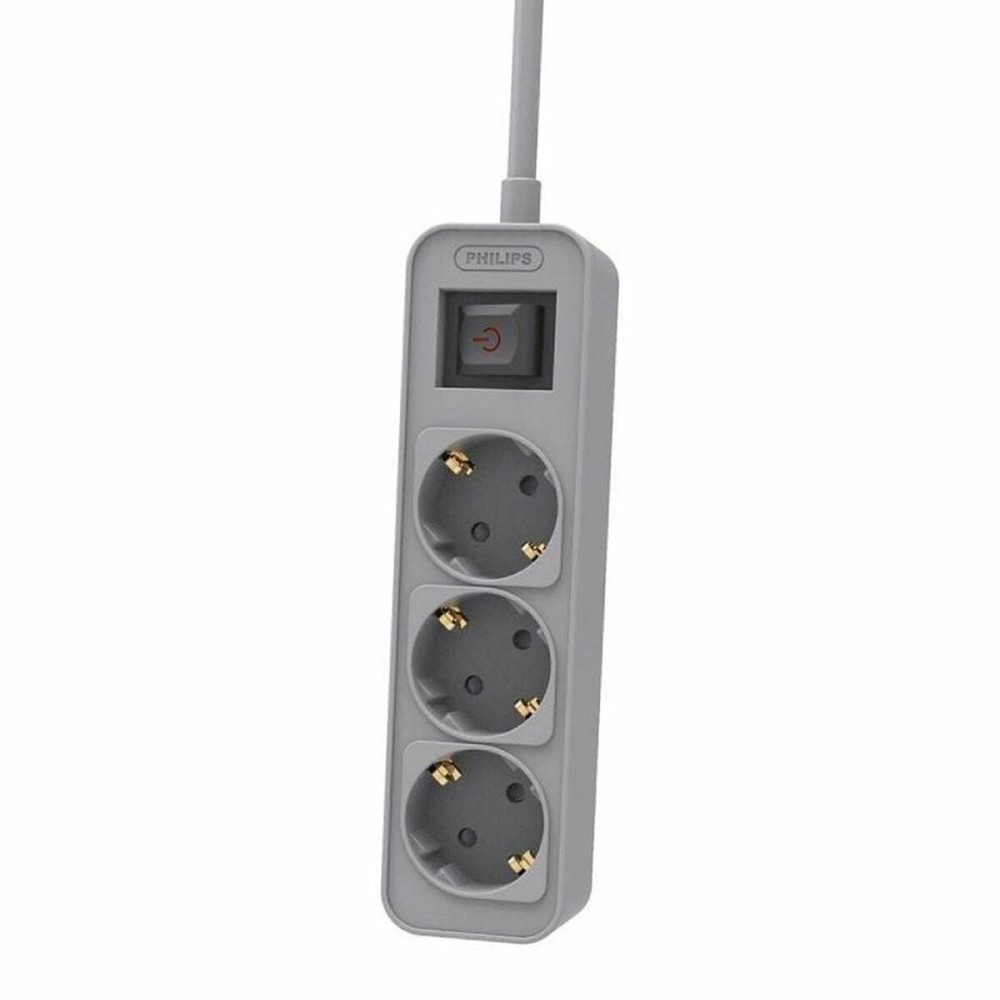 Steckdosenleiste mit 3 Steckdosen mit Schalter Philips CHP2134G/12