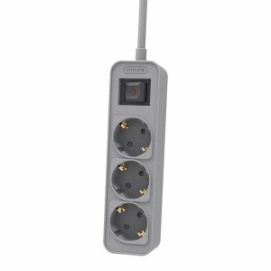Steckdosenleiste mit 3 Steckdosen mit Schalter Philips CHP2134G/12