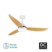 Ceiling Fan with Light Romimex White Natural