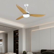 Ceiling Fan with Light Romimex White Natural