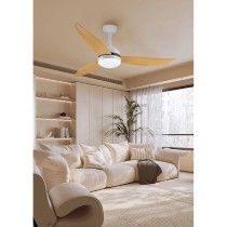 Ceiling Fan with Light Romimex White Natural