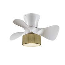 Ceiling Fan with Light Romimex White Natural