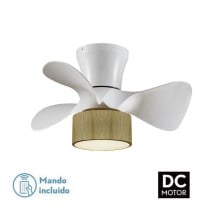 Ceiling Fan with Light Romimex White Natural